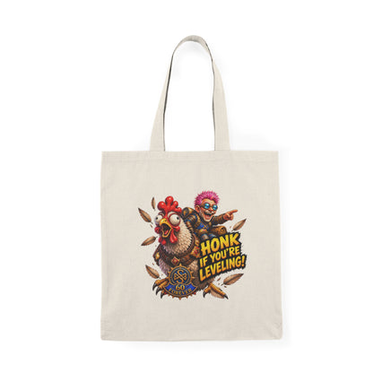 Leveling Gamer Tote Bag — "Honk If You're Leveling" Funny RPG Gaming Tote
