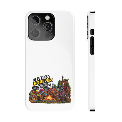 Level 60 Forever Slim Phone Case — Retro RPG Camping Gamer Design