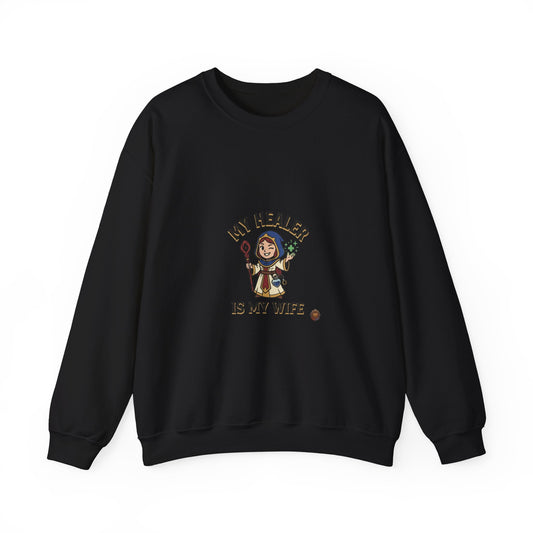 My Healer Is My Wife Sweatshirt — Cute RPG Medic Wife Crewneck
