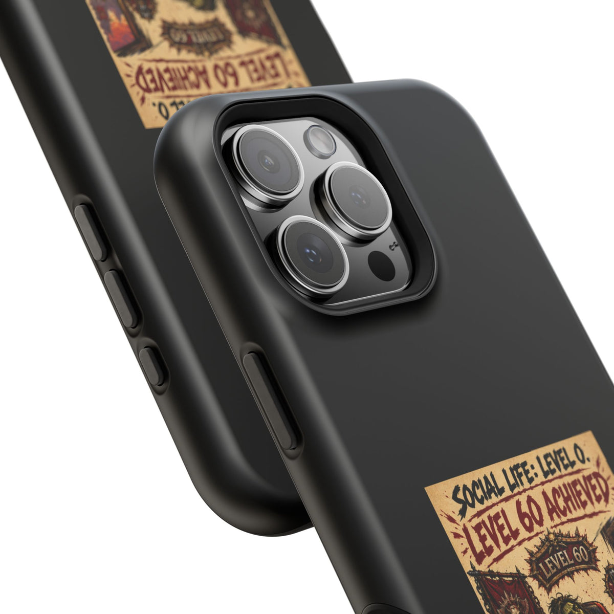 Phone Case — 'Social Life: Level 0 — Level 60 Achieved (Skull Banner)' Heavy-Duty Impact-Resistant Phone Case