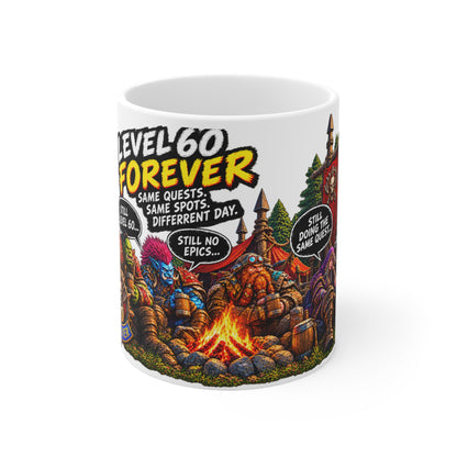 Level 60 Forever Campfire – White Mug (11oz)