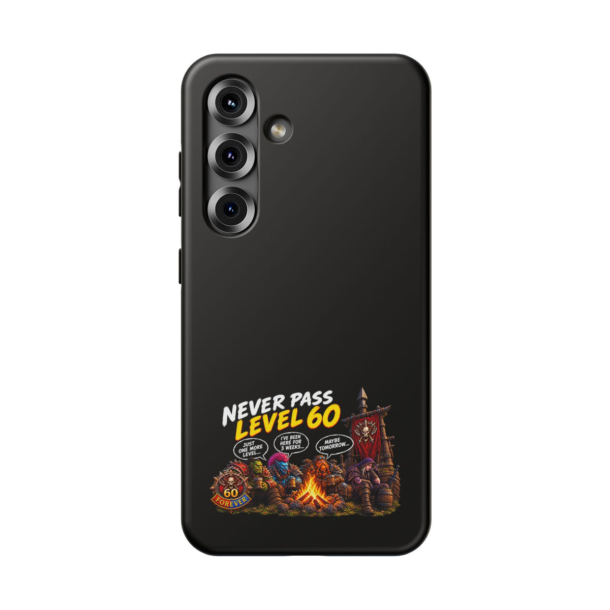 Phone Case — 'Never Pass Level 60' Heavy-Duty Impact-Resistant Phone Case