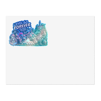 Sticker Sheet — "Level 60 Forever" Camping Gamer Sticker