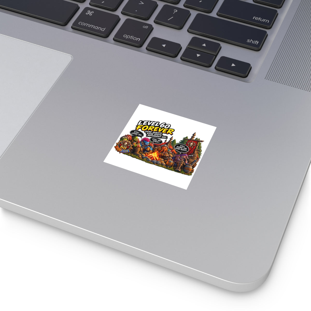 Gaming Sticker — "Can't Move Out of the Fire, It Would Lower My DPS" Square Vinyl Sticker