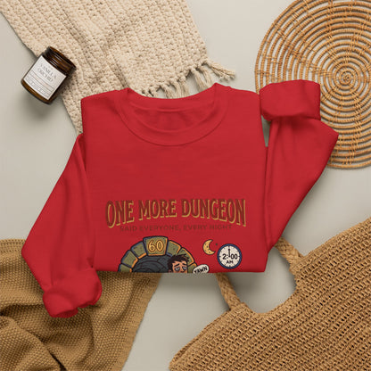 One More Dungeon Crewneck Sweatshirt — Gamer RPG Adventure Pullover