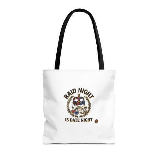 Raid Night Is Date Night Tote Bag — Military Police Themed Canvas Tote