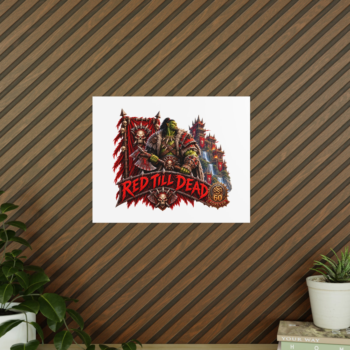 Red Till Dead Orc Warrior Poster
