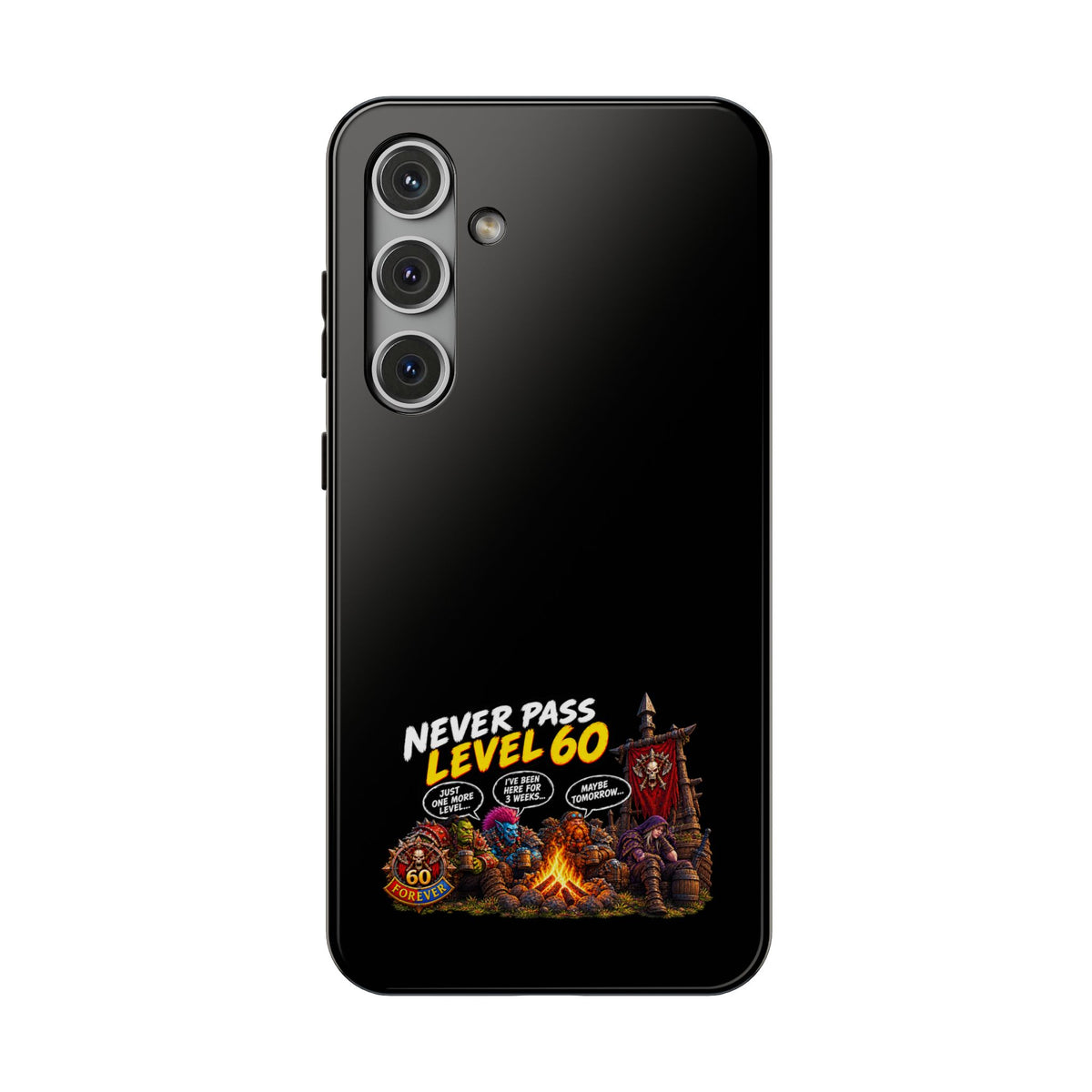 Phone Case — 'Never Pass Level 60' Heavy-Duty Impact-Resistant Phone Case
