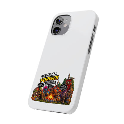 Level 60 Forever Slim Phone Case — Retro RPG Camping Gamer Design