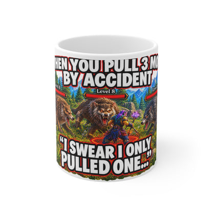 When You Pull 3 Mobs By Accident – White Mug (11oz)