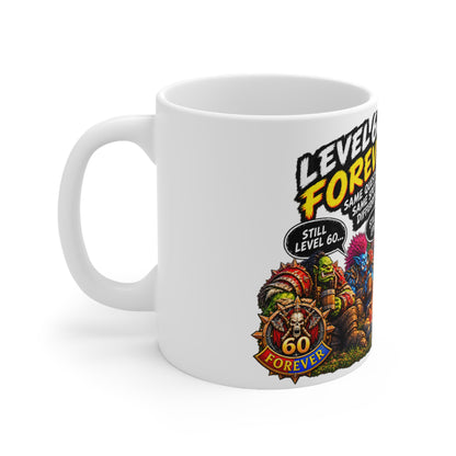 Level 60 Forever Campfire – White Mug (11oz)