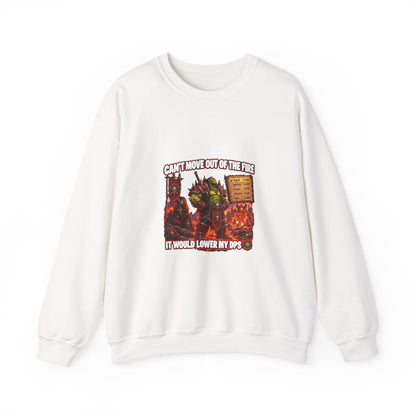 Crewneck Sweatshirt — Retro Dungeons & Dragons Goblin Art "Get Out of the Fire" RPG Gaming Tee