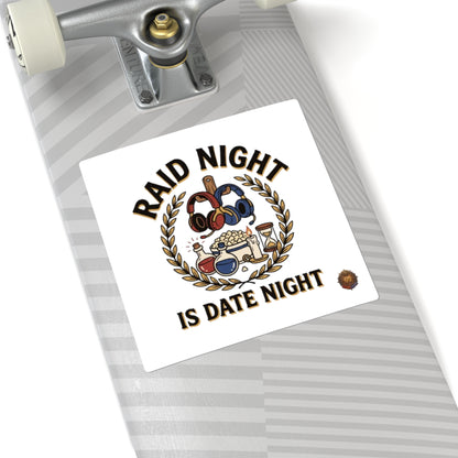 Sticker - "Raid Night Is Date Night" Gaming Couple Square Sticker