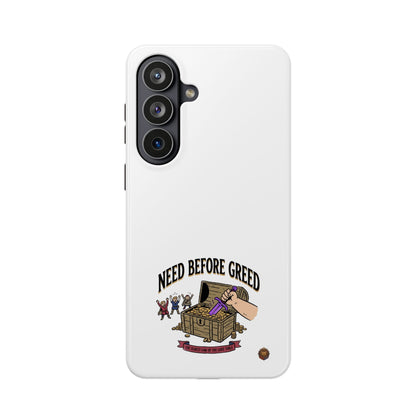 Phone Case — 'Need Before Greed' Heavy-Duty Impact-Resistant Phone Case