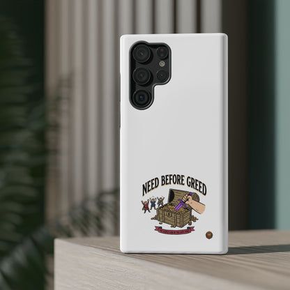 Phone Case — 'Need Before Greed' Heavy-Duty Impact-Resistant Phone Case