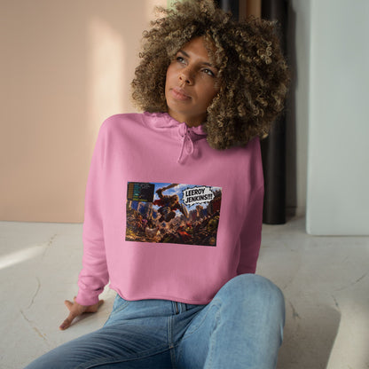 Crop Hoodie — 'Leeroy Jenkins!' Gaming Meme Cropped Hoodie
