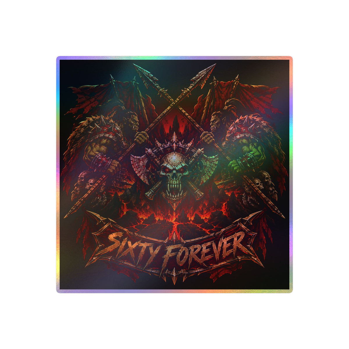 Sixty Forever – Skull & Axes – Poster Decal