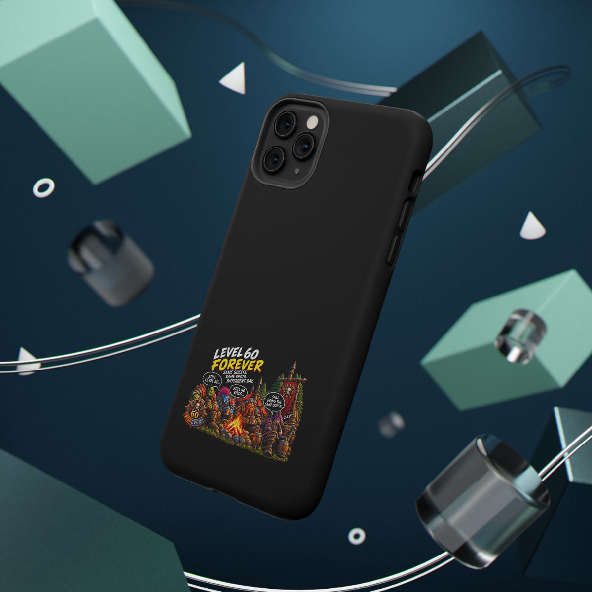 Phone Case — 'Level 60 Forever Campfire' Heavy-Duty Impact-Resistant Phone Case