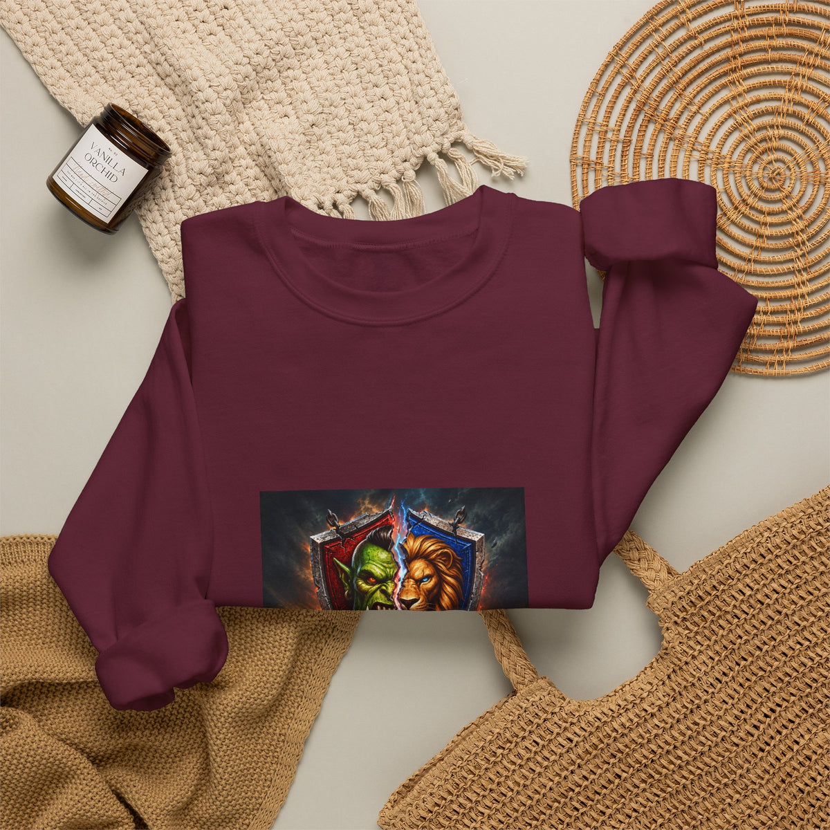 Fantasy Crest Crewneck Sweatshirt — "Forever" Shield Graphic