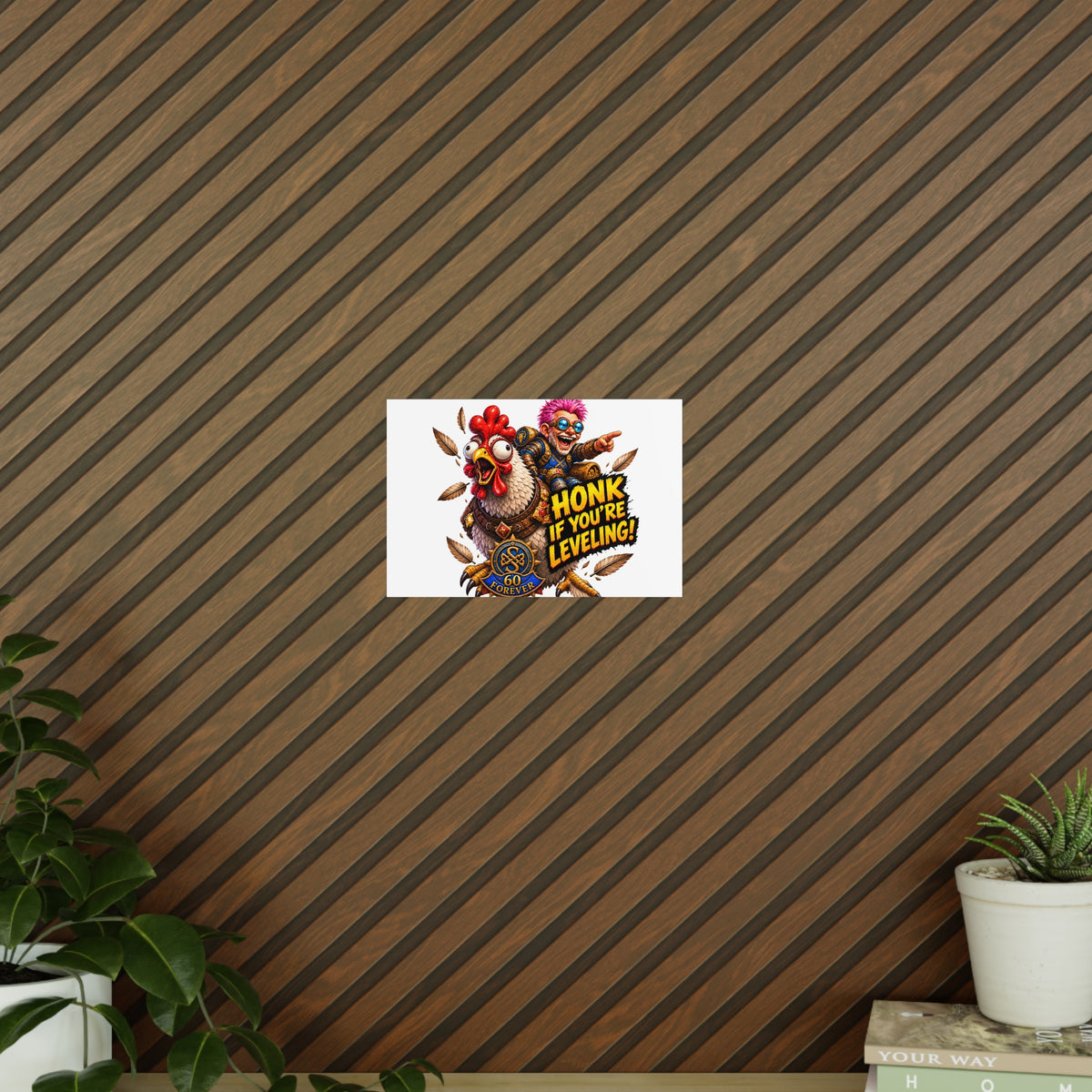Honk If You're Leveling! Photopaper Poster – Gamer Chicken Art Print