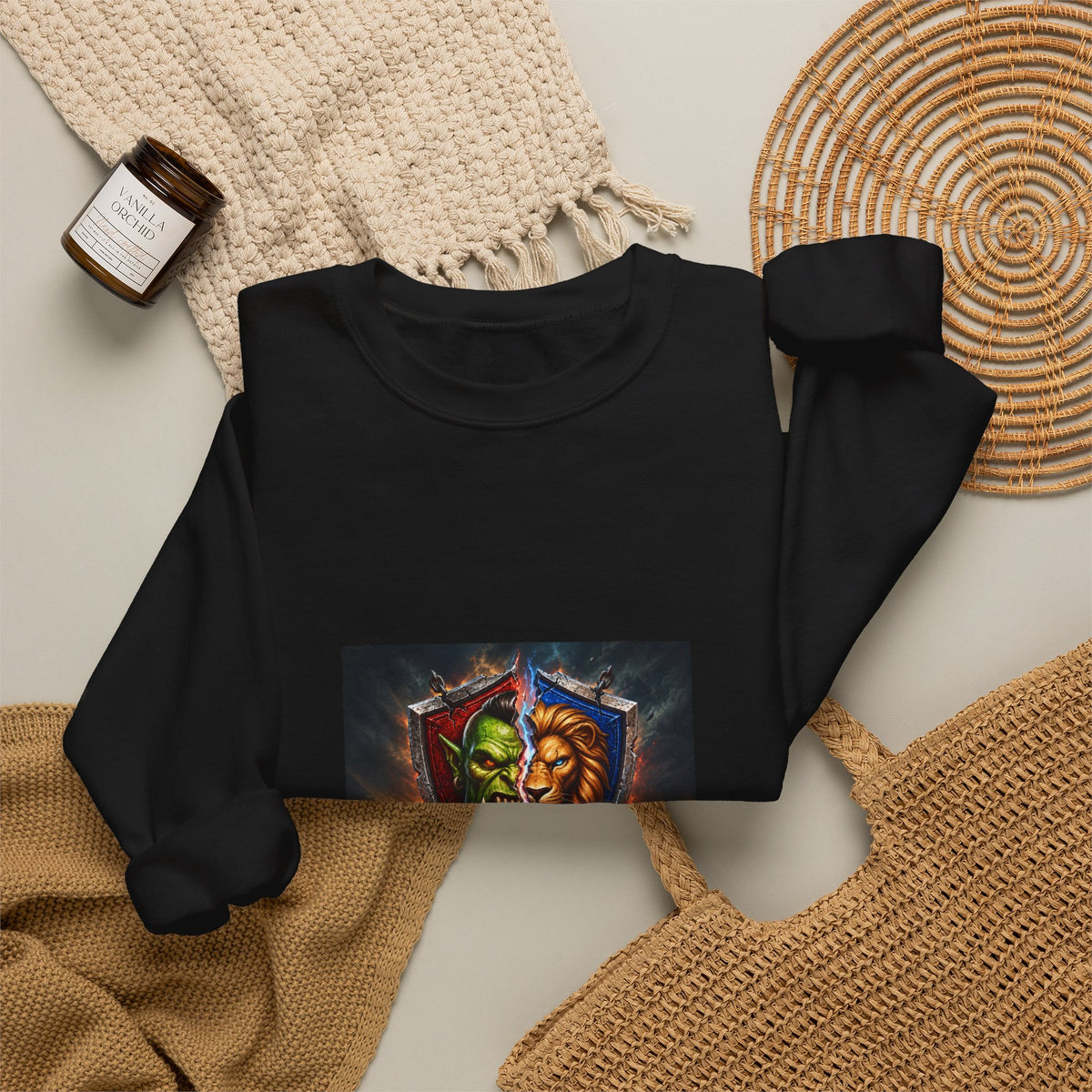 Fantasy Crest Crewneck Sweatshirt — "Forever" Shield Graphic