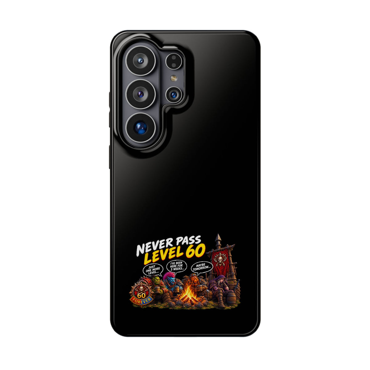 Phone Case — 'Never Pass Level 60' Heavy-Duty Impact-Resistant Phone Case
