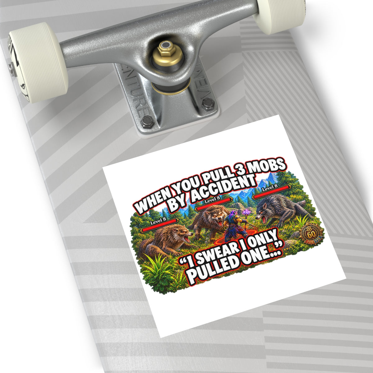 Gaming Sticker — "Can't Move Out of the Fire, It Would Lower My DPS" Square Vinyl Sticker