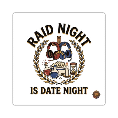 Sticker - "Raid Night Is Date Night" Gaming Couple Square Sticker
