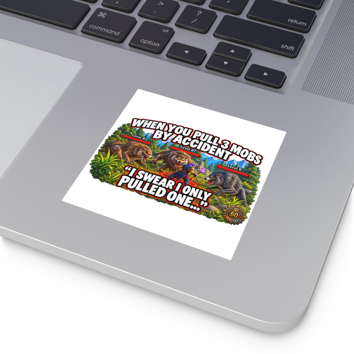 Gaming Sticker — "Can't Move Out of the Fire, It Would Lower My DPS" Square Vinyl Sticker