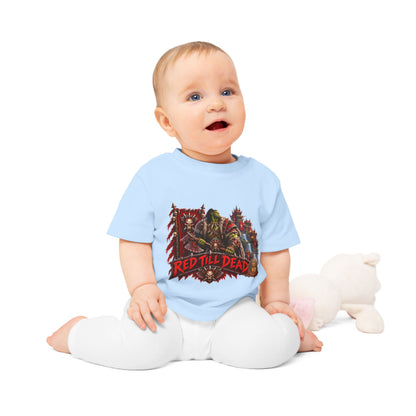 Baby T-Shirt — "Red Till Dead" Fantasy Orc & Warrior Graphic Tee