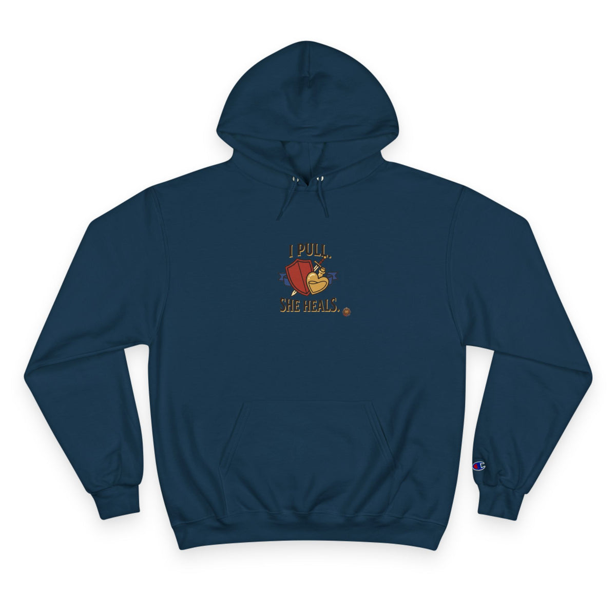 Hoodie — “I Pull, She Heals” Physical Therapy & Massage Therapist Pullover